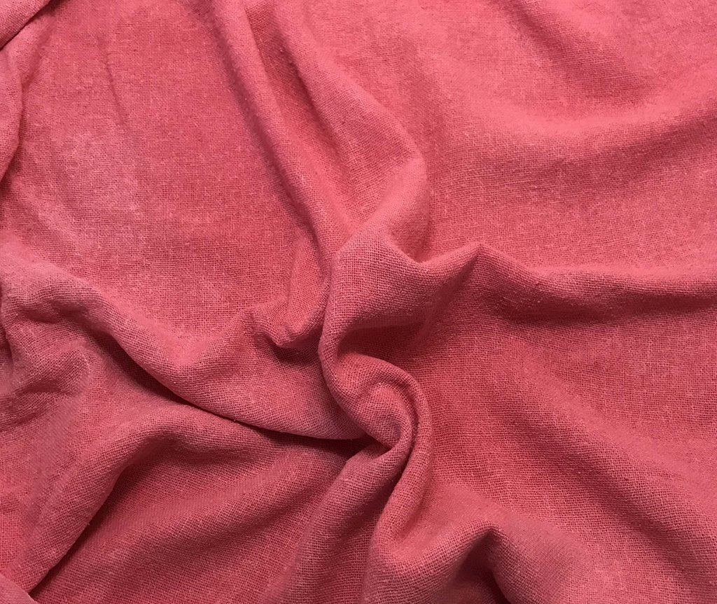 Bubblegum Pink - Hand Dyed Poplin Gauze Silk Noil