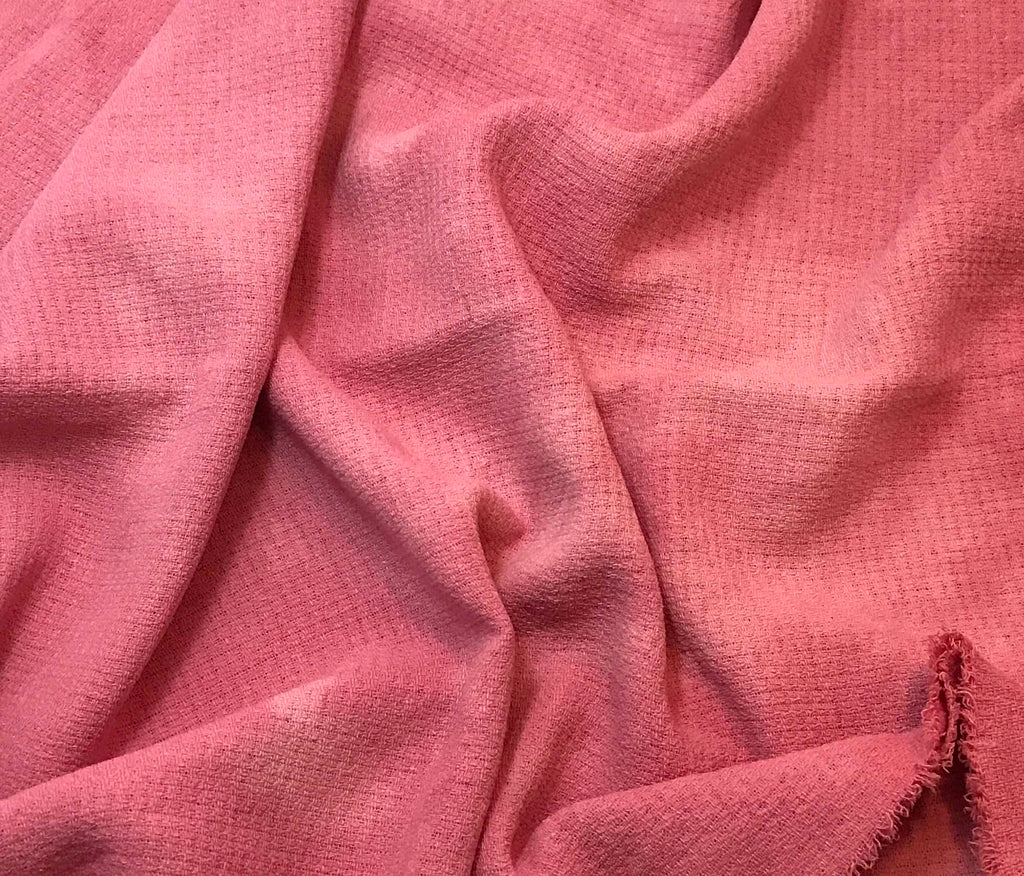 Bubblegum Pink - Hand Dyed Squares Weave Silk Noil (45")