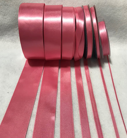Bubblegum Pink Double Sided Satin Ribbon - Made in France (7 Widths to choose from)
