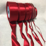 Burgundy Red Double Sided Satin Ribbon - Made in France (7 Widths to choose from)
