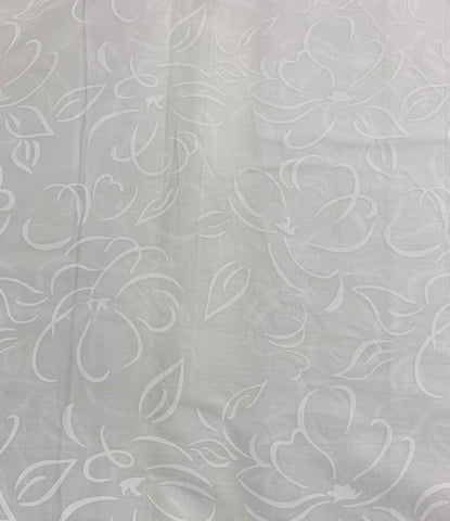 Calligraphy Flowers White on White - Banyan Classics Pearl - Banyan Batiks Cotton Fabric