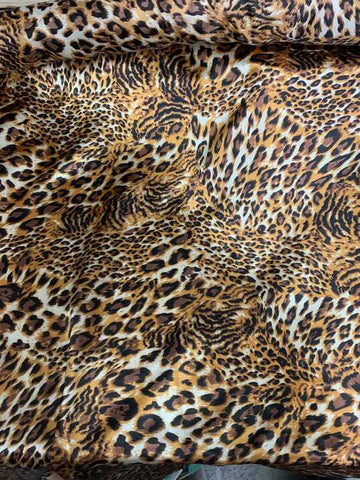 Cheetah Print - Faux Silk Charmeuse Satin Fabric