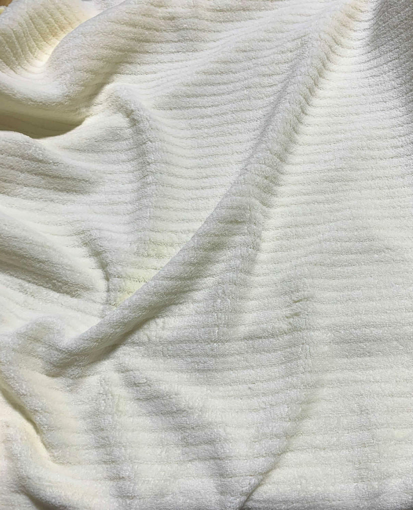 Ivory - Chenille Plush Fleece - David Textiles