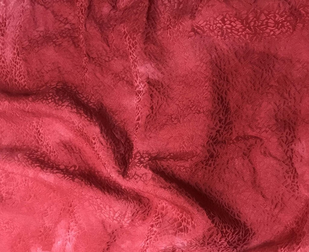 Cherry Red Pebbles - Hand Dyed Silk Jacquard