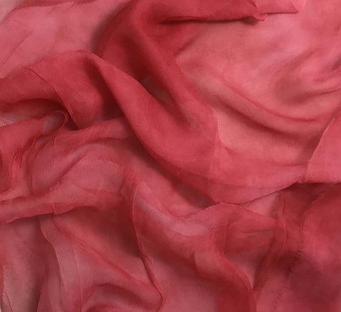 Cherry Red - 3mm Hand Dyed Silk Gauze Chiffon