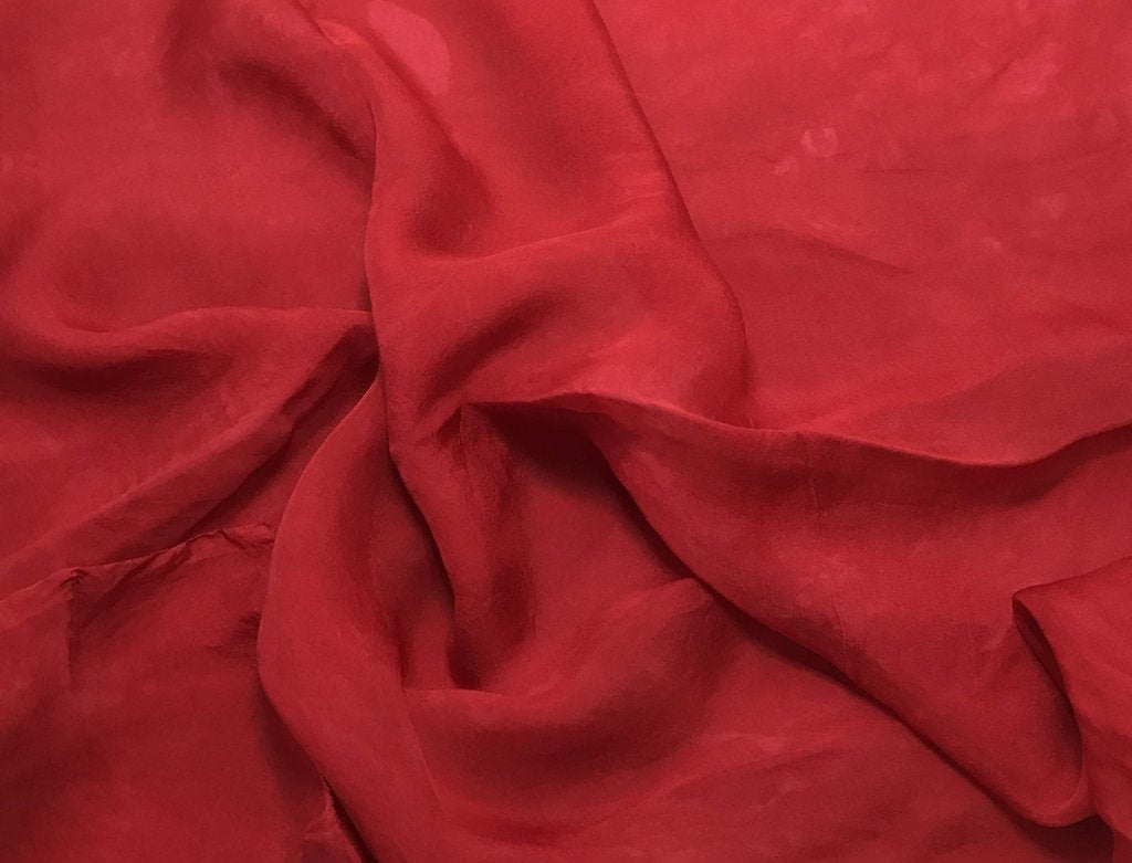 Cherry Red - Hand Dyed Soft Silk Organza