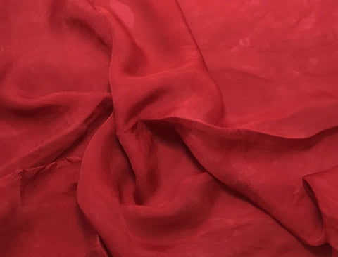 Cherry Red - Hand Dyed Soft Silk Organza