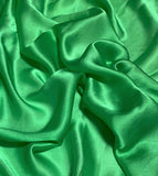 Apple Green - Silk Satin Faced Chiffon Fabric