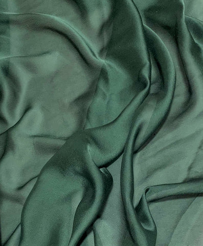 Forest Green - Silk Satin Faced Chiffon Fabric