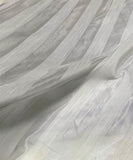 Ivory Wide Stripes - Silk Chiffon Fabric