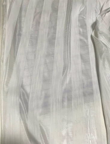 Ivory Wide Stripes - Silk Chiffon Fabric