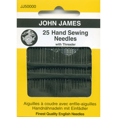 Colonial Needle Hand Sewing Needles with Threader, 25-Pack