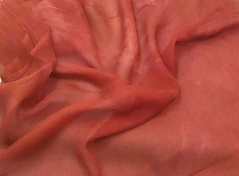Coral - 3mm Hand Dyed Silk Gauze Chiffon