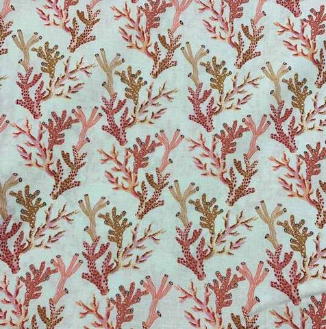 Coral Branches on White - Sea Botanica - by Sarah Gordon for Figo Fabrics 100% Cotton Fabric