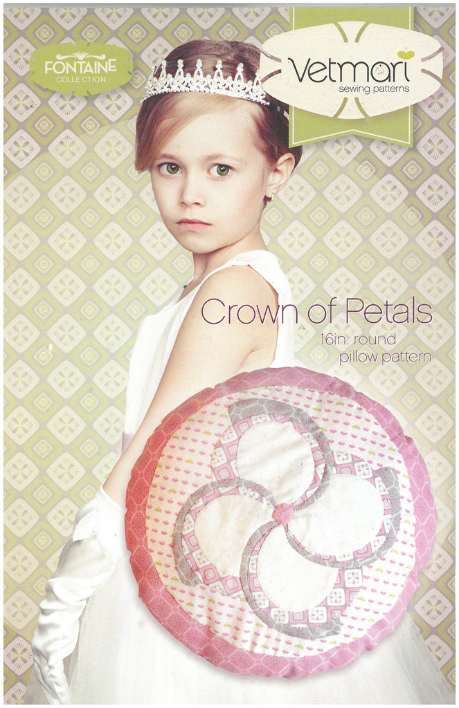 Crown of Petals 16in. Round Pillow Pattern - Vetmari Sewing Patterns