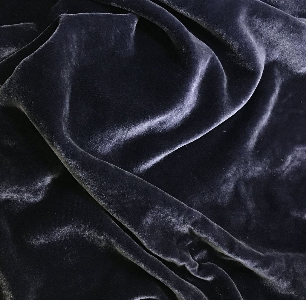 Dark Midnight - Hand Dyed Silk Velvet
