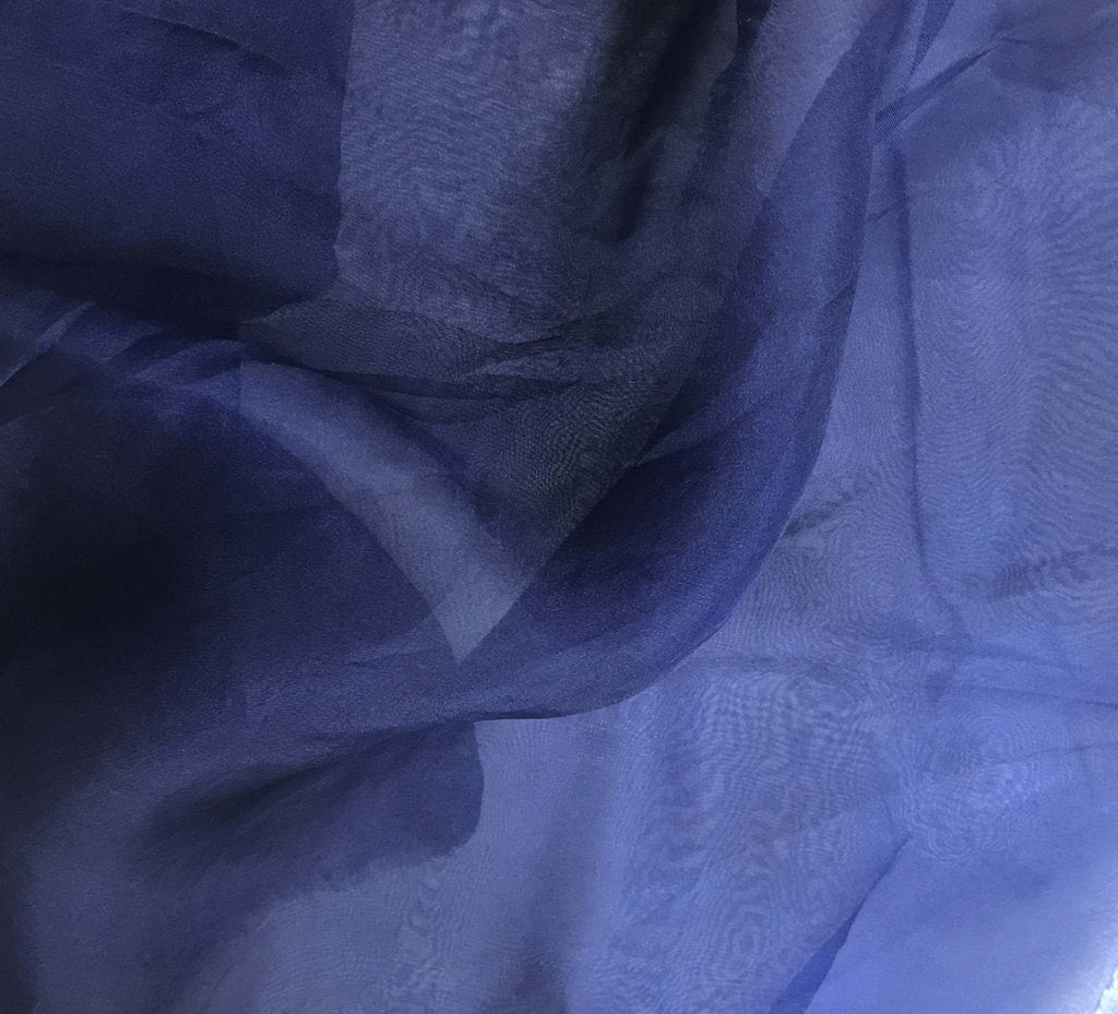 Deep Blue - Hand Dyed Silk Organza