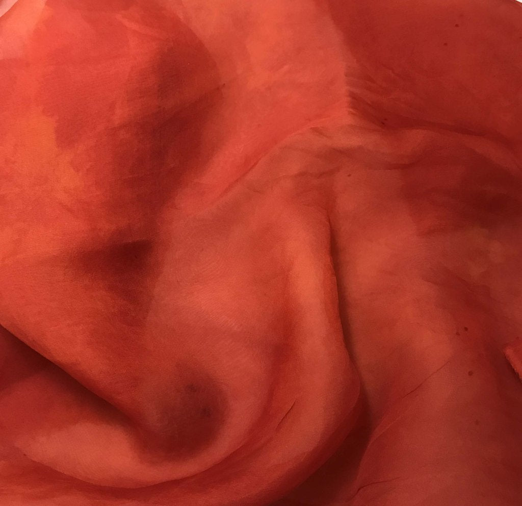 Deep Orange - Hand Dyed Silk Organza