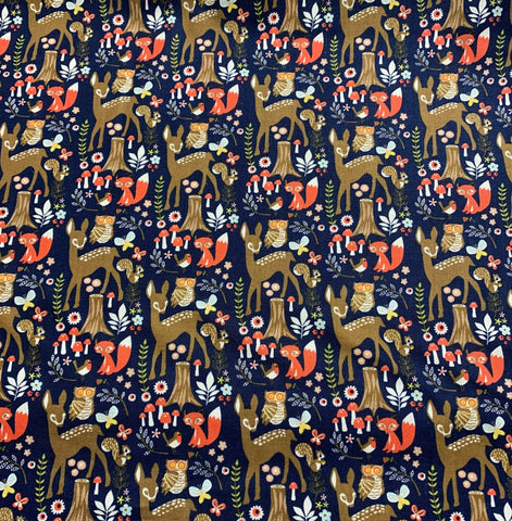 Woodland Spring Navy Main - by Dani for Riley Blake Designs Cotton Fabric