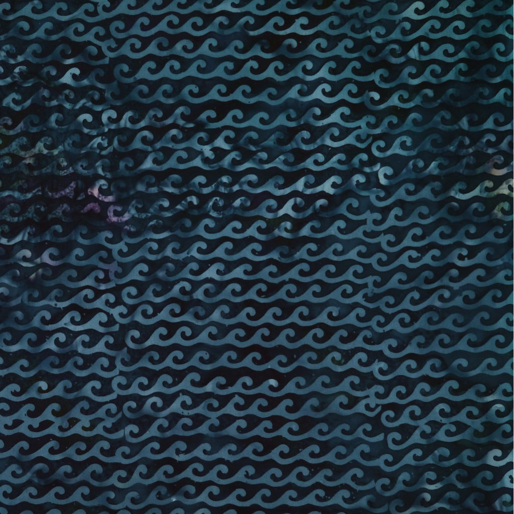 Diesel Waves Blue Chase - Batik by Mirah Cotton Fabric