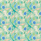Dinosaur Stories - Water Dinos Mint - Paintbrush Studio Cotton Fabrics