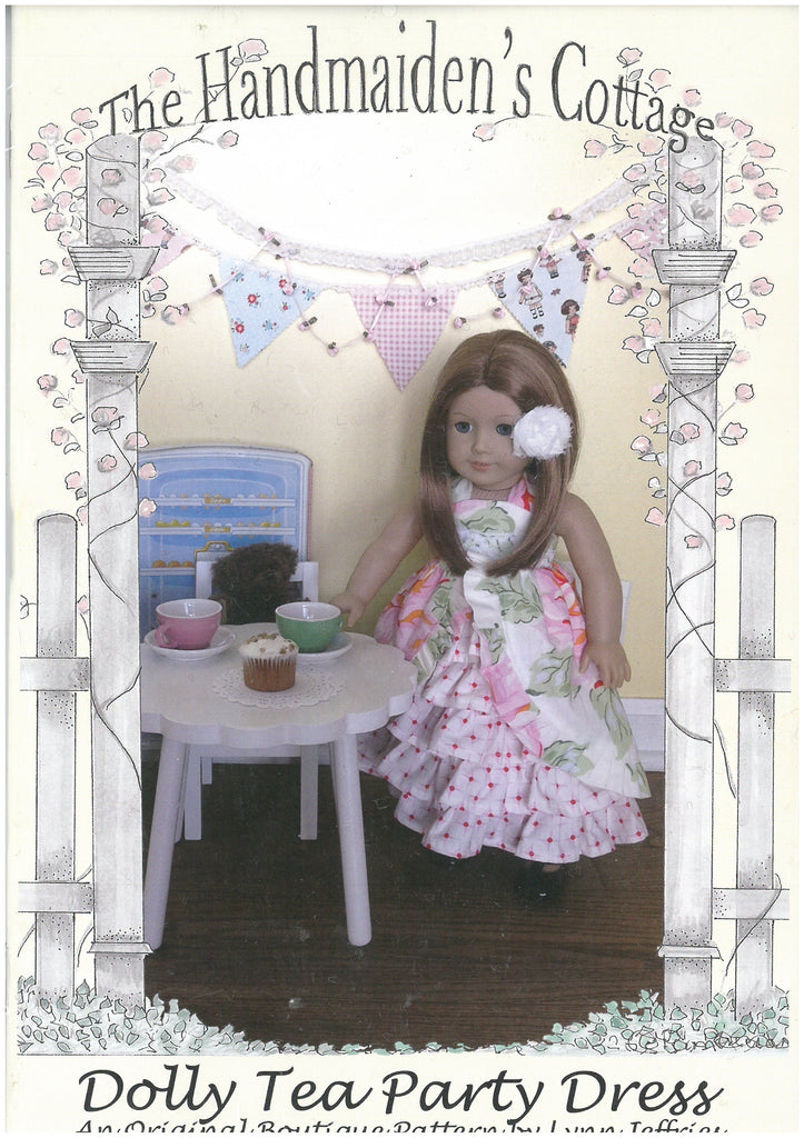 The Dolly Tea Party Dress Pattern - The Handmaidens's Cottage Doll Dress Pattern