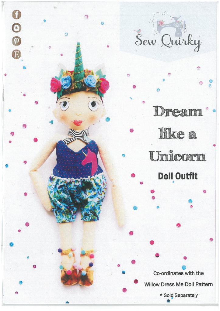 Dream Like a Unicorn Doll Outfit - Sew Quirky Patterns