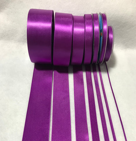 Eggplant Purple Double Sided Satin Ribbon - Made in France (7 Widths to choose from)