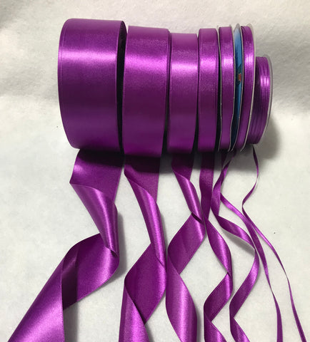 Aubergine Satin Ribbon 1.5 wide BY THE YARD, Double Faced Satin
