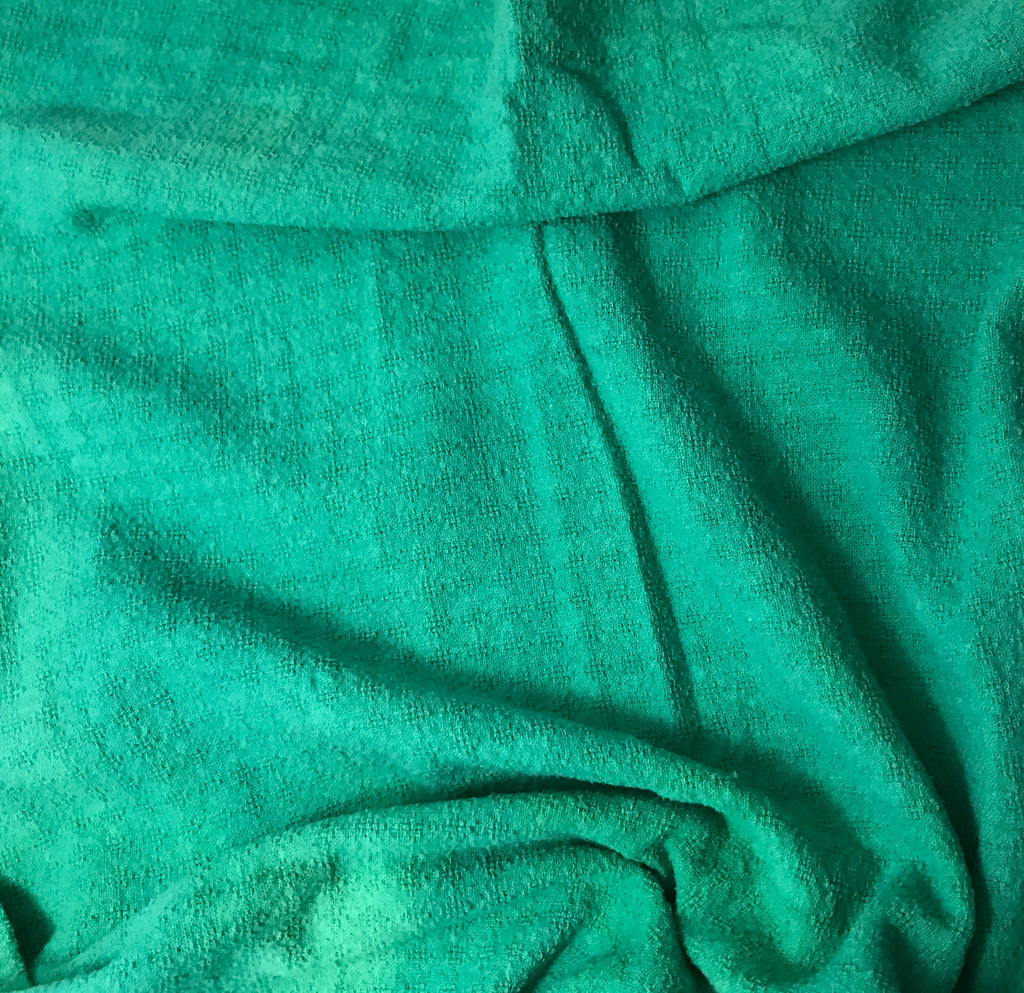 Emerald Green - Hand Dyed Checkered Weave Silk Noil 1/4 Yard x 45"
