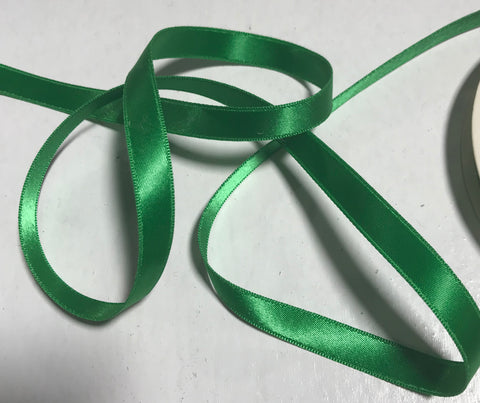 Emerald Green 3/8" Vintage Grayblock Double Faced Satin Ribbon