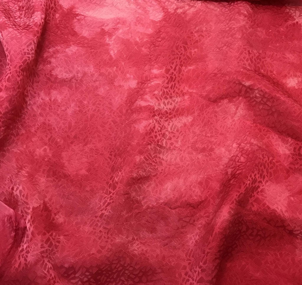 Fuchsia Pink Pebbles - Hand Dyed Silk Jacquard