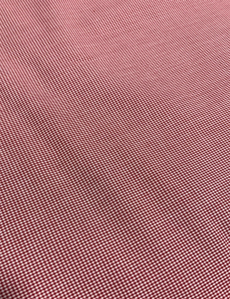 Red Gingham Micro Check - Spechler Vogel Pima Cotton Shirting Fabric