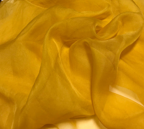 Golden Poppy Yellow - Hand Dyed Silk Organza