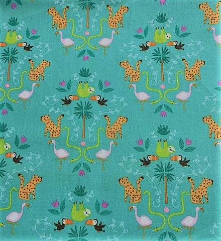 Jungle Animals on Green - Under the Canopy - by Citrus & Mint Designs for Riley Blake Designs