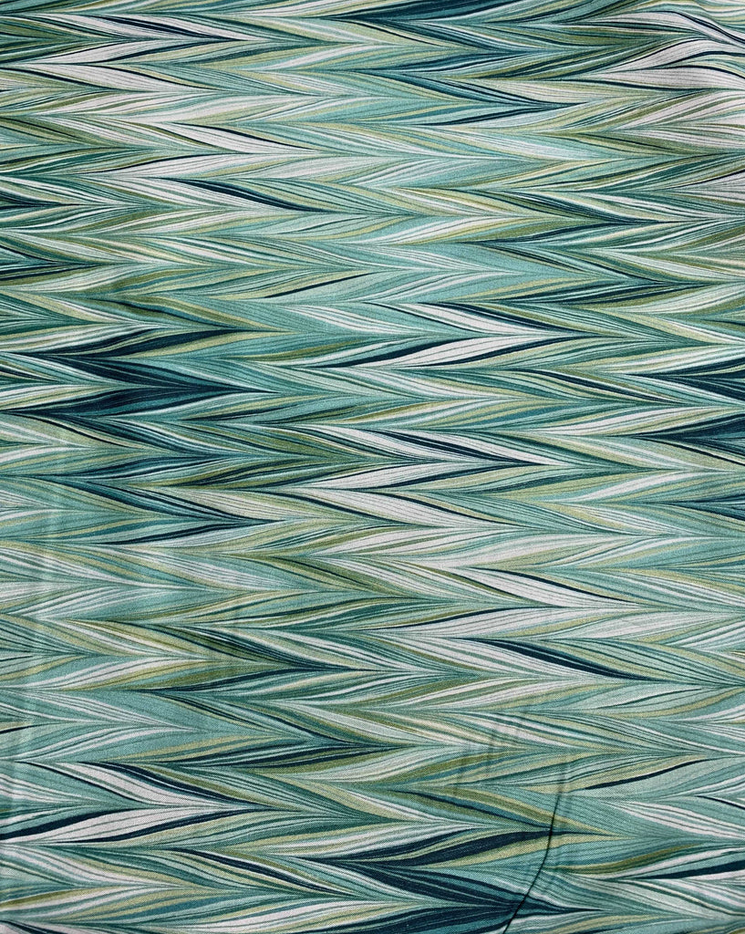 Blue Lagoon Zig Zag Stripes - Art of Marbling - by Heather Fletcher for Northcott Cotton Fabric