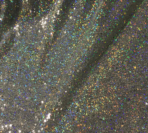 Holographic - Sequin Spangle Sewn on Mesh Fabric