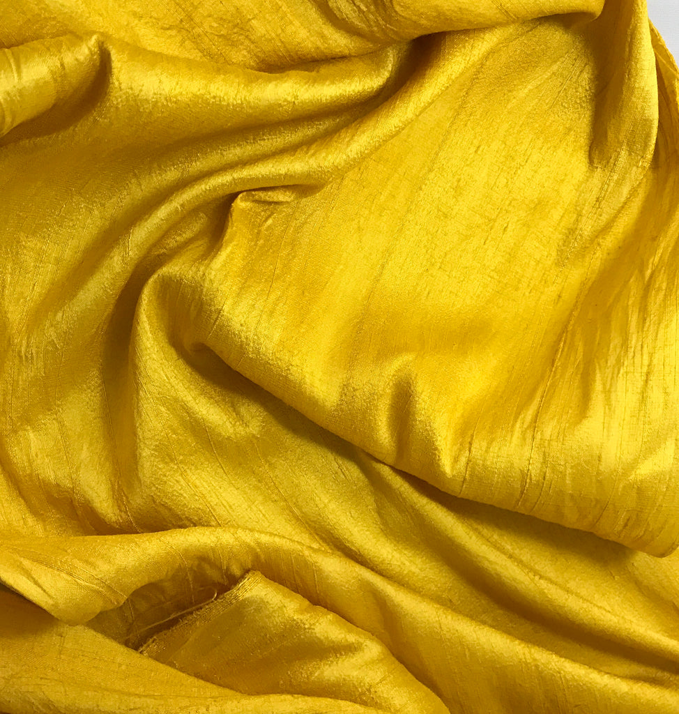 Honey Mustard - Hand Dyed Silk Dupioni Fabric