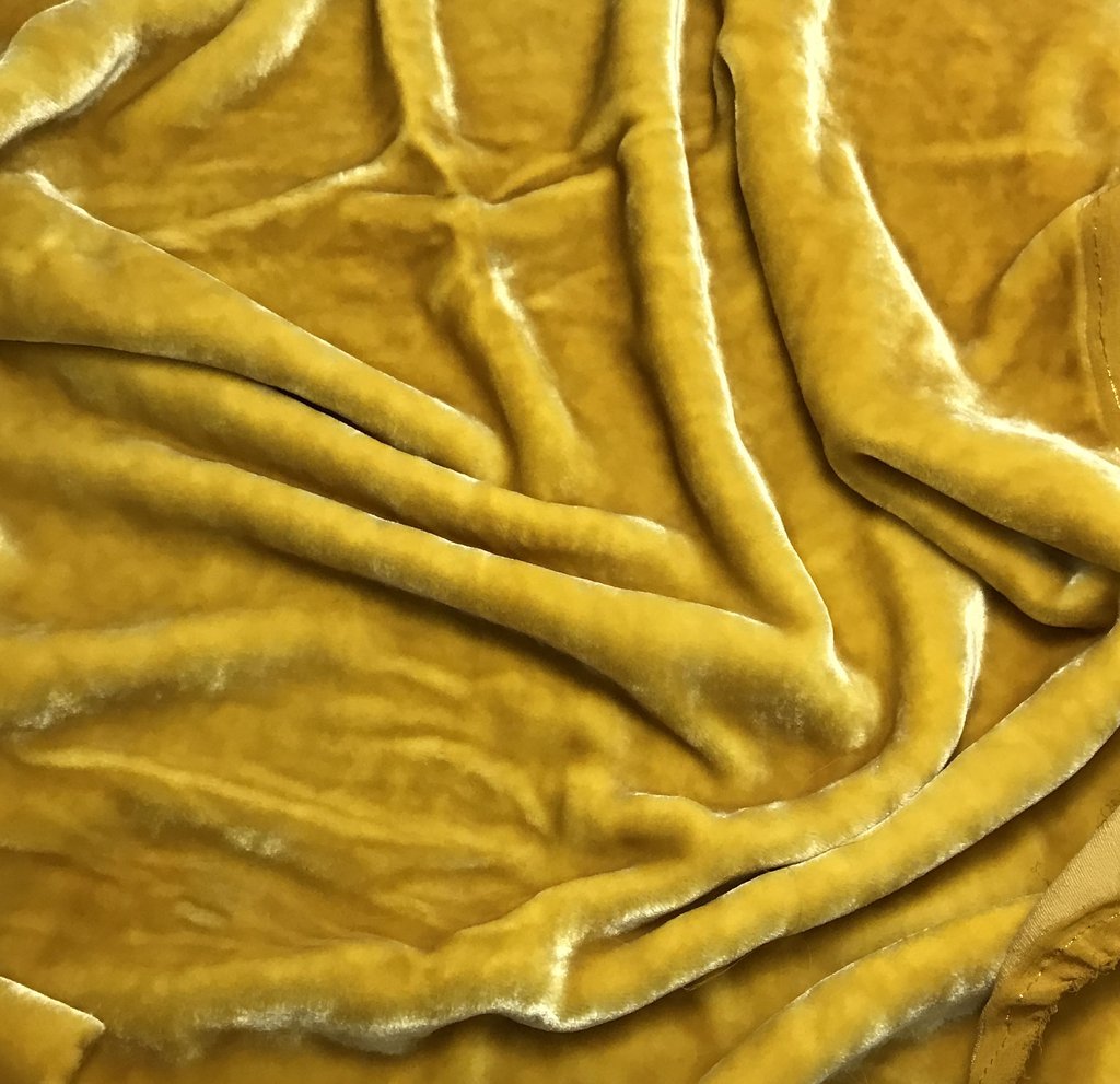 Honey Mustard - Hand Dyed Very Plush Silk Velvet
