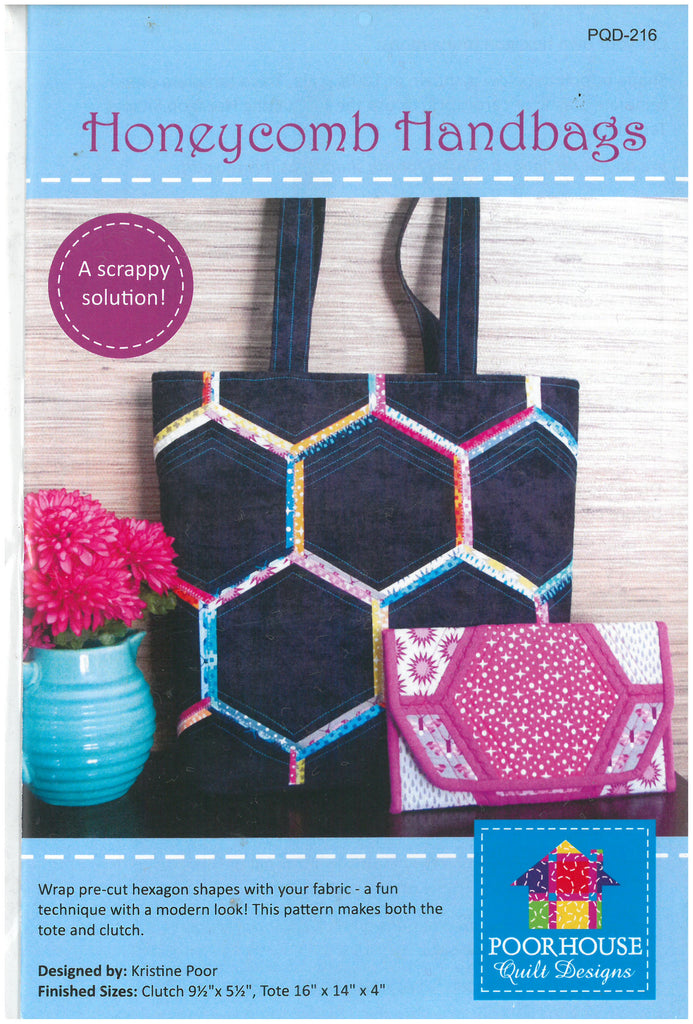 Honeycomb Handbags Tote Bag Pattern -Poor House Quilt Designs