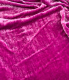 Bright Plum - Hand Dyed Very Plush Long Pile Silk Velvet Fabric