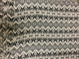 Black & White Aztec Chevron Stripe  - Crepe Fabric