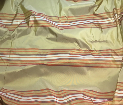 Gold & Orange Stripes - Silk Taffeta