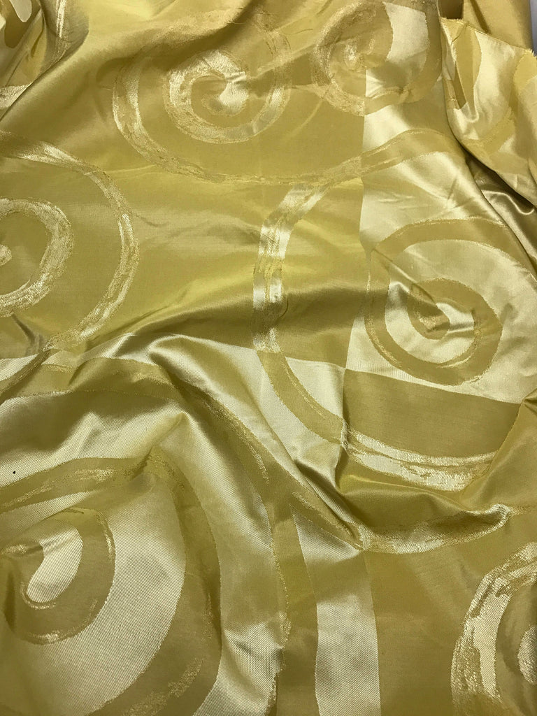 Olive Green Swirl - Silk Taffeta Fabric