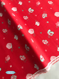 Butterflies & Berries Toss Red/Hot Pink - Riley Blake Cotton Fabric - 45"x62" Remnant