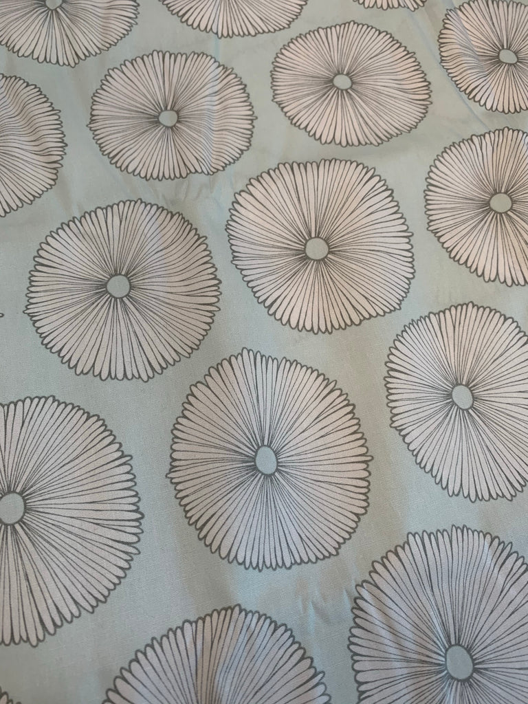 White Blooms on Seafoam - Lagom -Buoyancy Wan by Art Gallery 100% Cotton Fabric