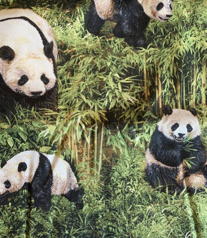 Panda Bears - Born Free - Paintbrush Studio 100% Cotton Fabric