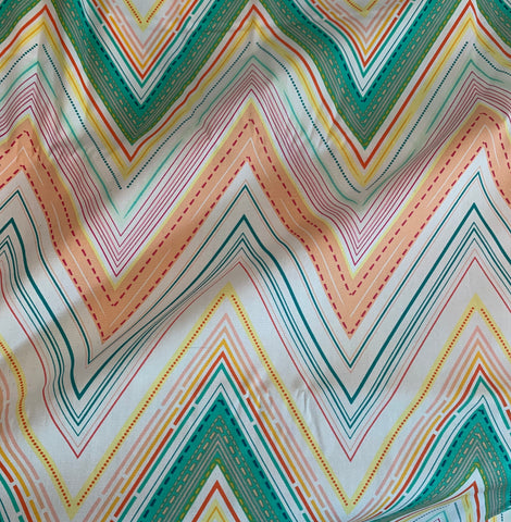 Green & Yellow Chevron - Fusions - by Art Gallery 100% Cotton Fabric