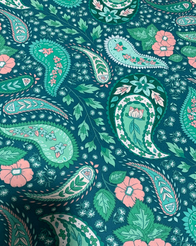 Cultivating Botah Jade Green Paisley - Art Gallery 100% Cotton Fabric