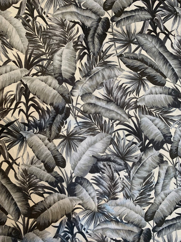 Gray Leaves & Fronds - Mod Tropics - by Paintbrush Studio 100% Cotton Fabric